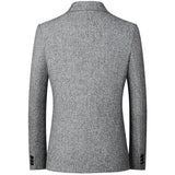 Men's Blazer Jacket – Simple Solid Color for Business Casual Style