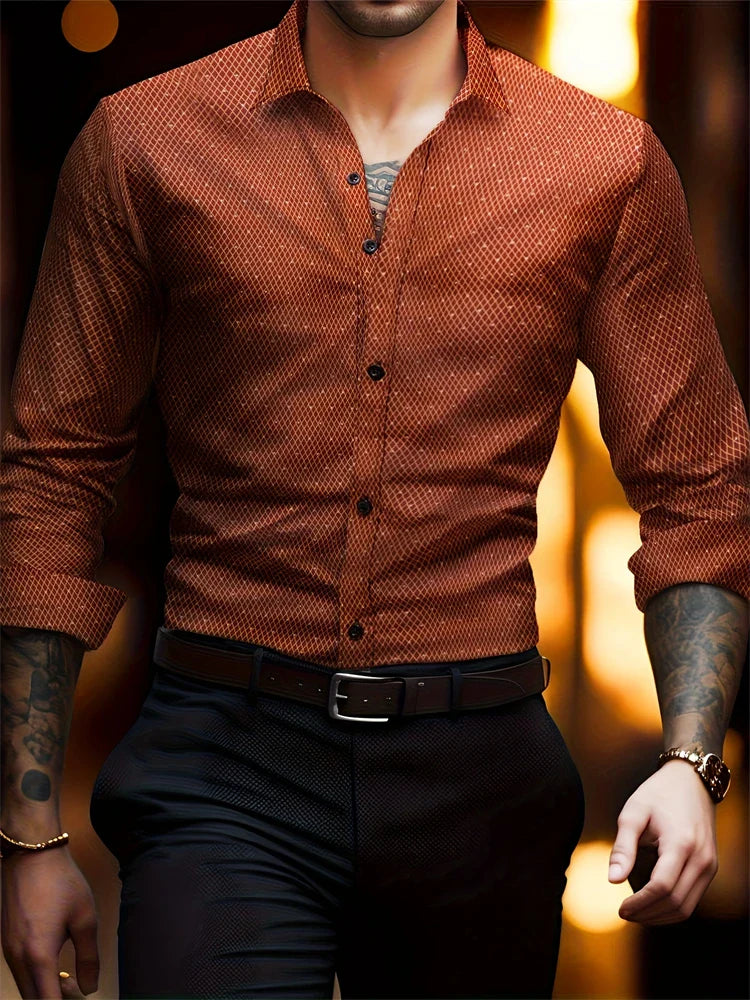 Men's Casual Button Down Shirt – Lightweight Solid Color Long Sleeve Top