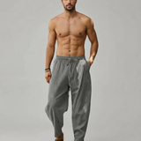 Men's Casual Linen Pants – Breathable Wide-Leg Design for Comfort