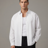 Men's Casual Shirt – Trendy Striped Long Sleeve Top for Effortless Street Style