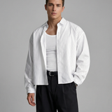 Men's Casual Shirt – Trendy Striped Long Sleeve Top for Effortless Street Style