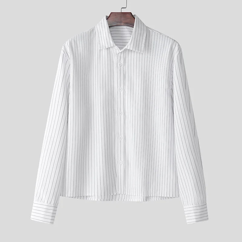 Men's Casual Shirt – Trendy Striped Long Sleeve Top for Effortless Street Style