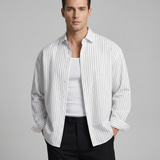 Men's Casual Shirt – Trendy Striped Long Sleeve Top for Effortless Street Style