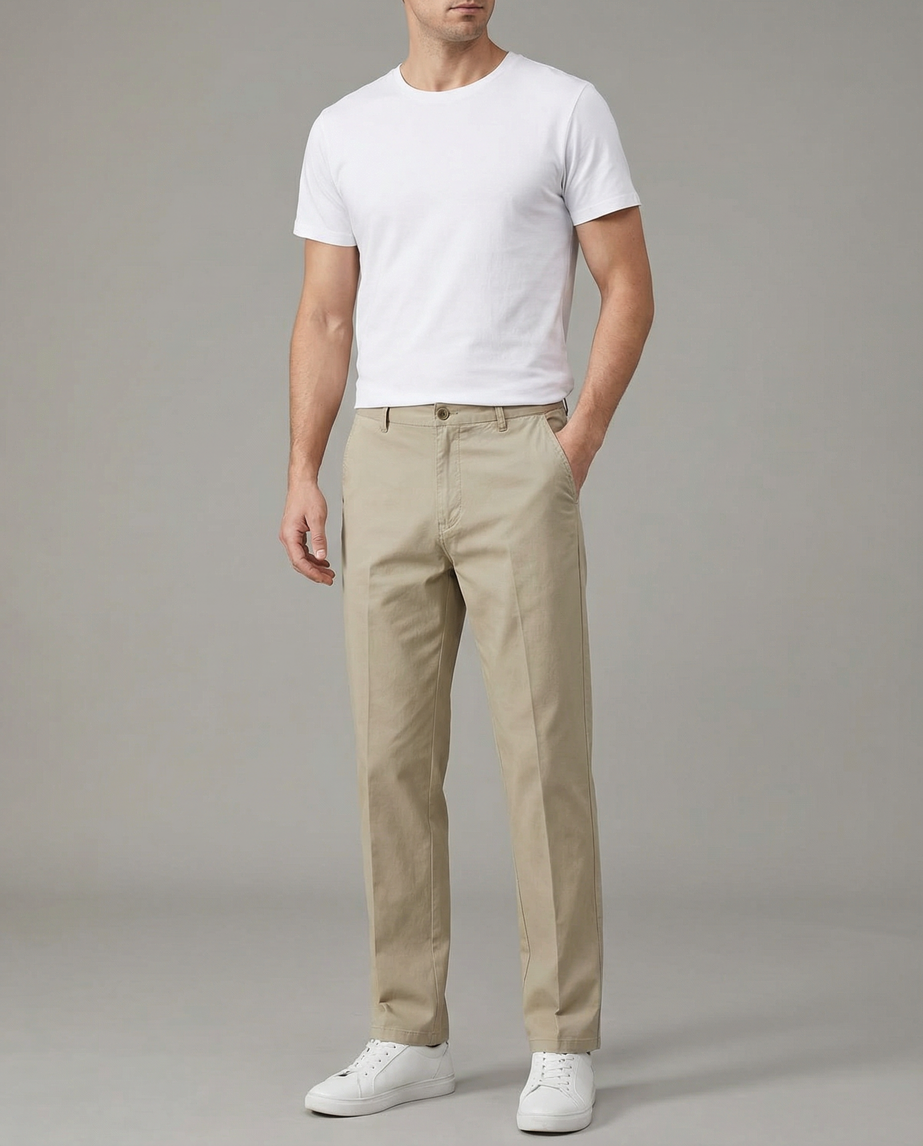 Men's Classic Chinos – High Waist Comfortable Trousers for Versatile Style