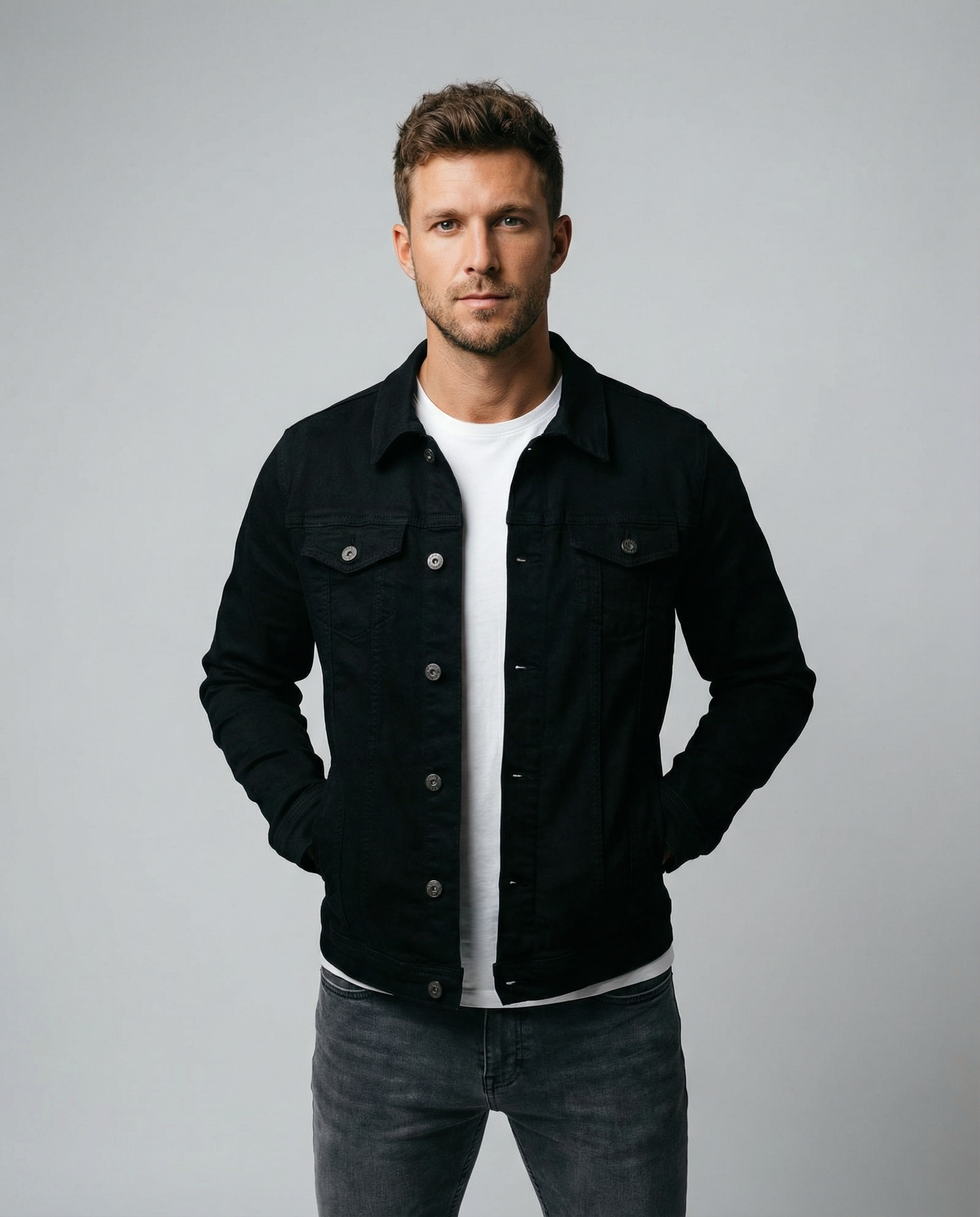 Men's Denim Jacket – Stylish Multi-Pocket Casual Wear for Versatile Outings