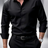 Men's Dress Shirt – Slim Fit Wrinkle-Free Essential for Professional Wear
