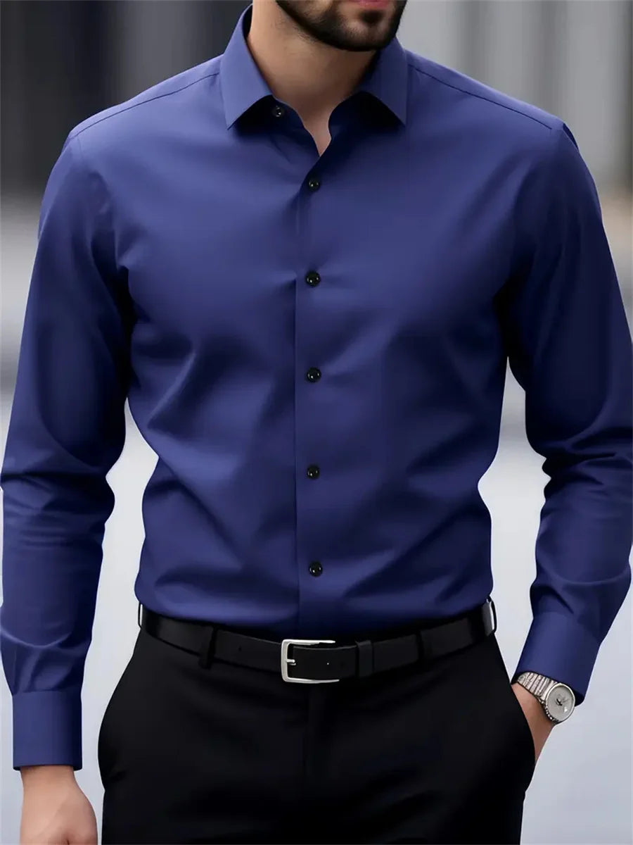 Men's Dress Shirt – Slim Fit Wrinkle-Free Essential for Professional Wear