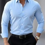 Men's Dress Shirt – Slim Fit Wrinkle-Free Essential for Professional Wear
