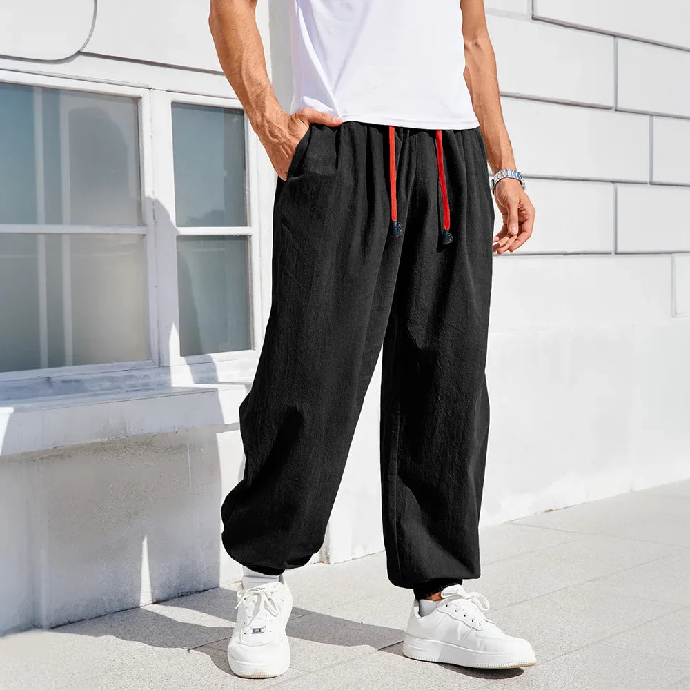 Men's Harem Pants – Comfortable Cotton Linen Joggers for Casual Outings