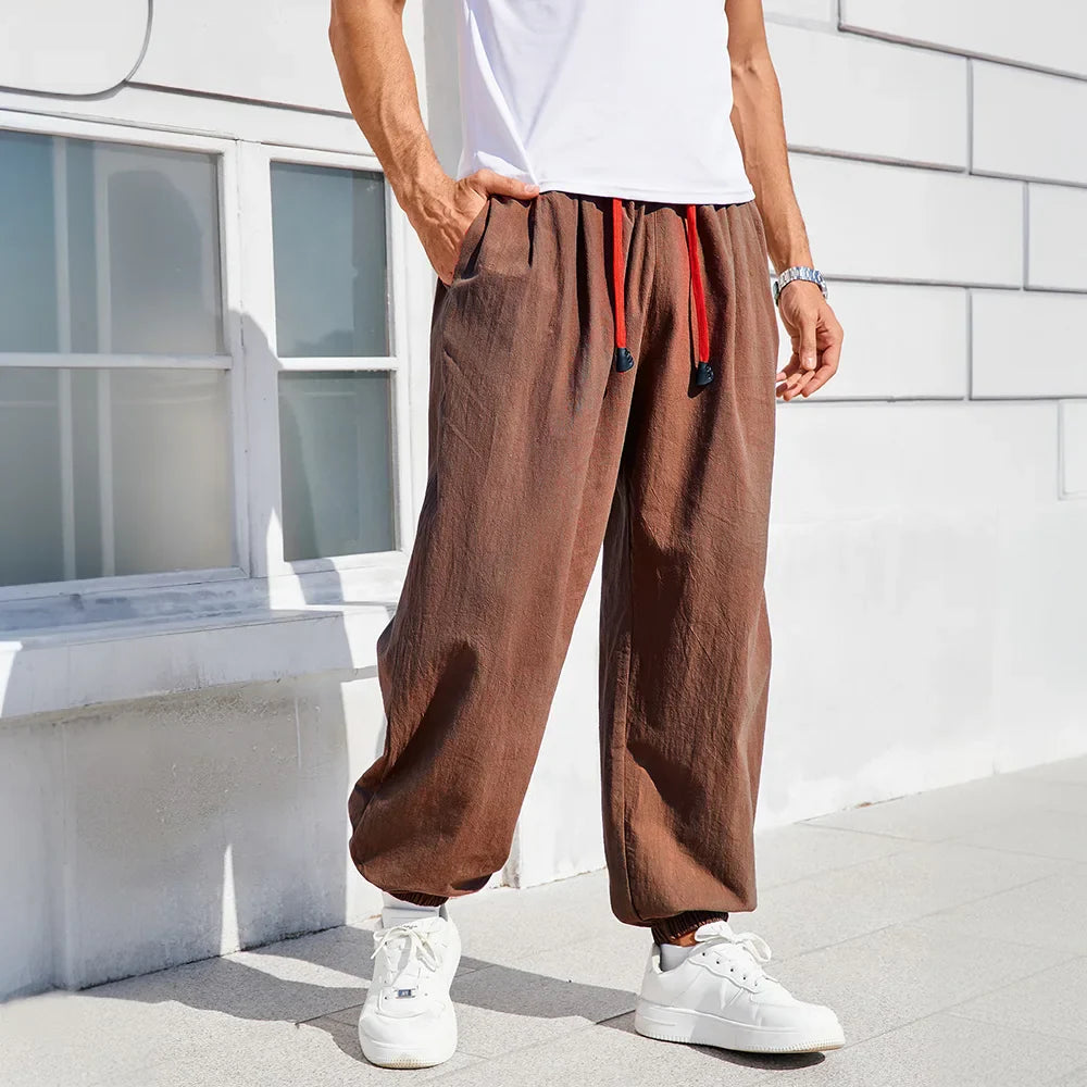 Men's Harem Pants – Comfortable Cotton Linen Joggers for Casual Outings