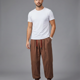 Men's Harem Pants – Cozy Loose Fit Cotton-Linen Trousers