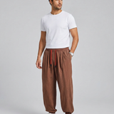 Men's Harem Pants – Cozy Loose Fit Cotton-Linen Trousers