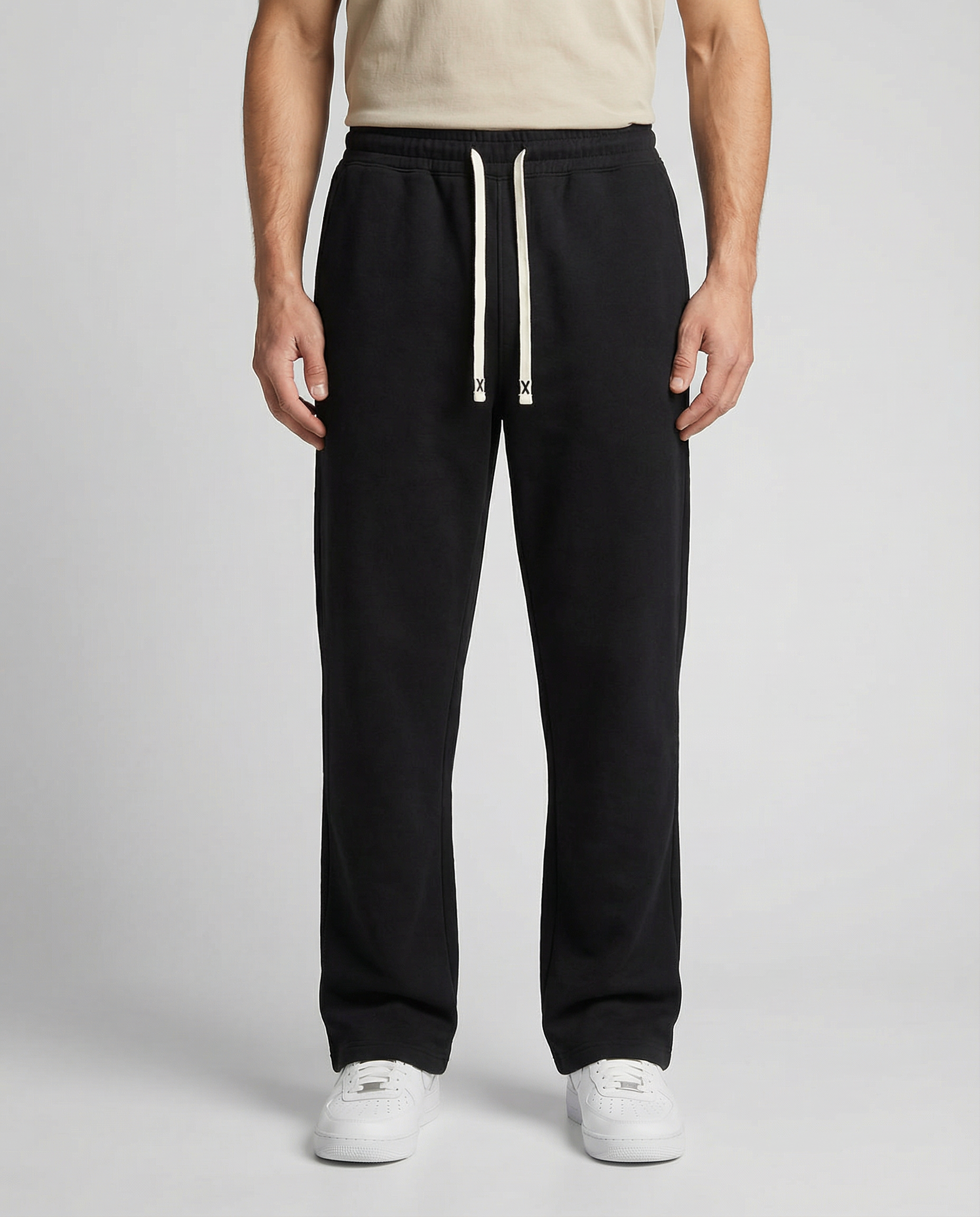 Men's Heavyweight Wide Leg Sweatpants - Baggy Loopback Cotton Joggers