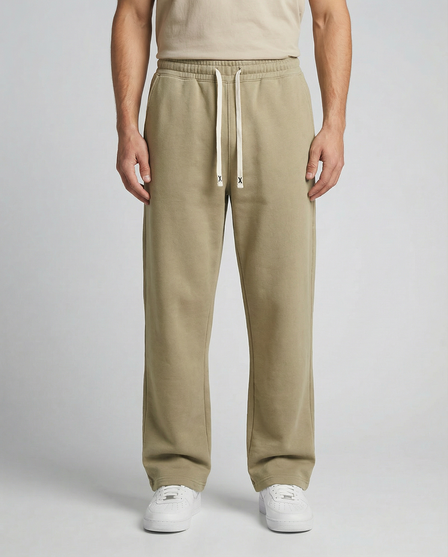 Men's Heavyweight Wide Leg Sweatpants - Baggy Loopback Cotton Joggers