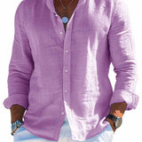 Men's Linen Shirt – Casual Turn Down Collar for Summer Outings