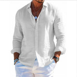Men's Linen Shirt – Casual Turn Down Collar for Summer Outings