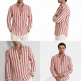 Men's Long Sleeve Stripe Shirt – Stylish Autumn Essential for Casual and Formal Wear