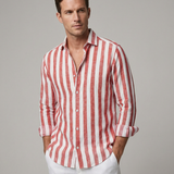 Men's Long Sleeve Stripe Shirt – Stylish Autumn Essential for Casual and Formal Wear