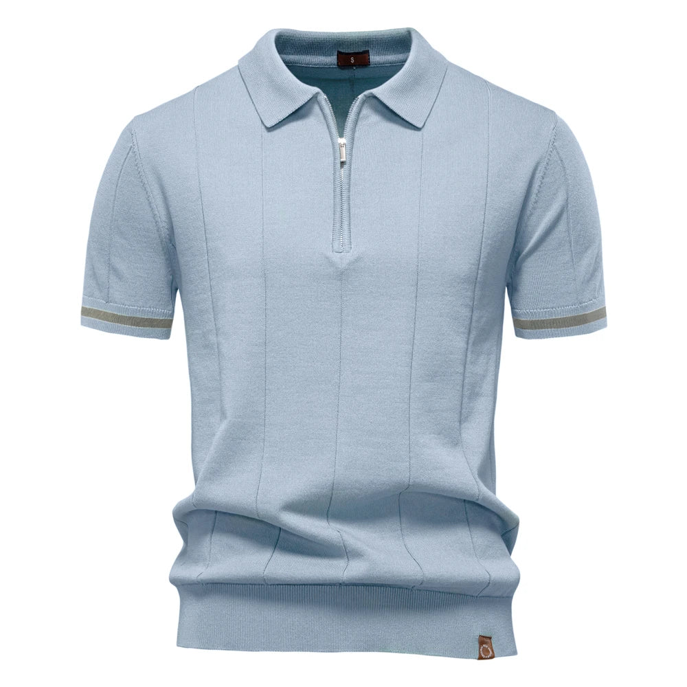 Men's Polo Shirt – Stylish Zipper Design for Athletic Comfort