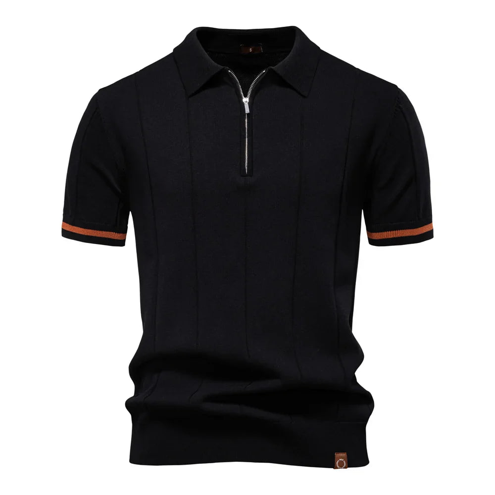 Men's Polo Shirt – Stylish Zipper Design for Athletic Comfort