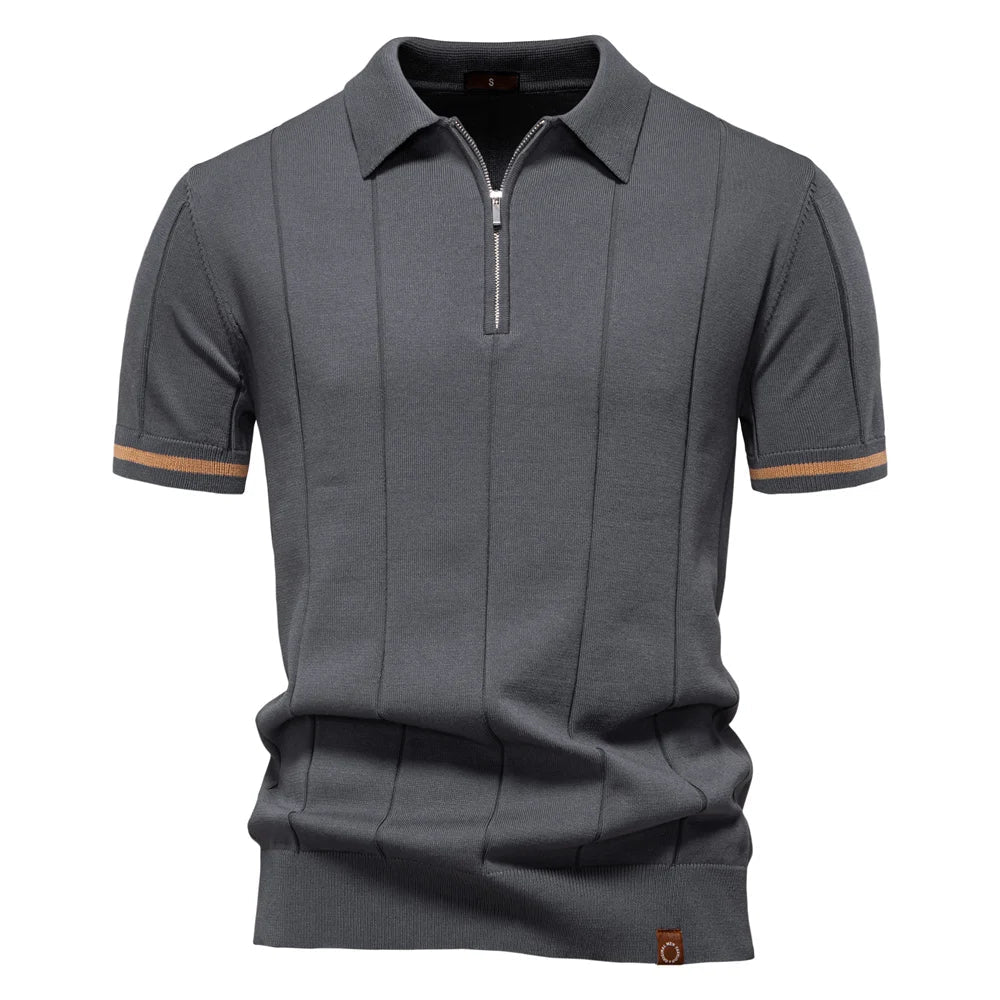 Men's Polo Shirt – Stylish Zipper Design for Athletic Comfort