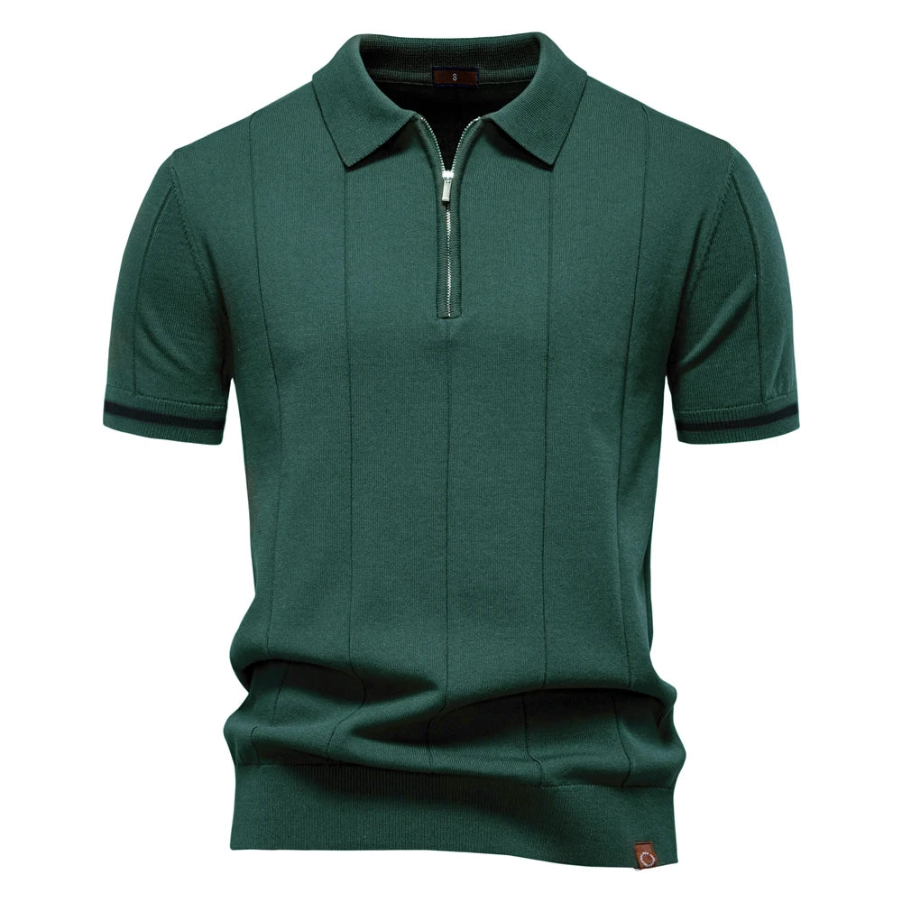 Men's Polo Shirt – Stylish Zipper Design for Athletic Comfort