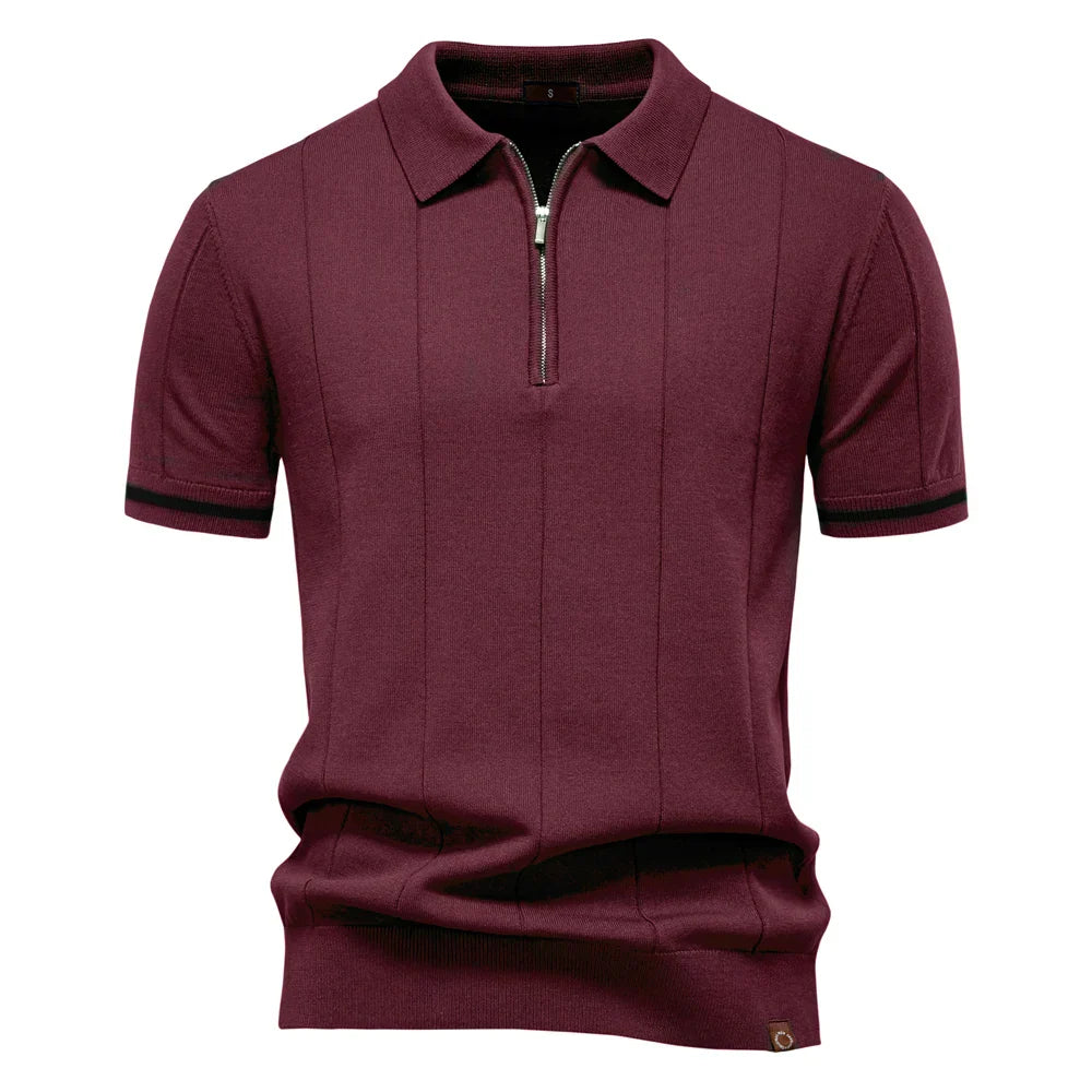 Men's Polo Shirt – Stylish Zipper Design for Athletic Comfort