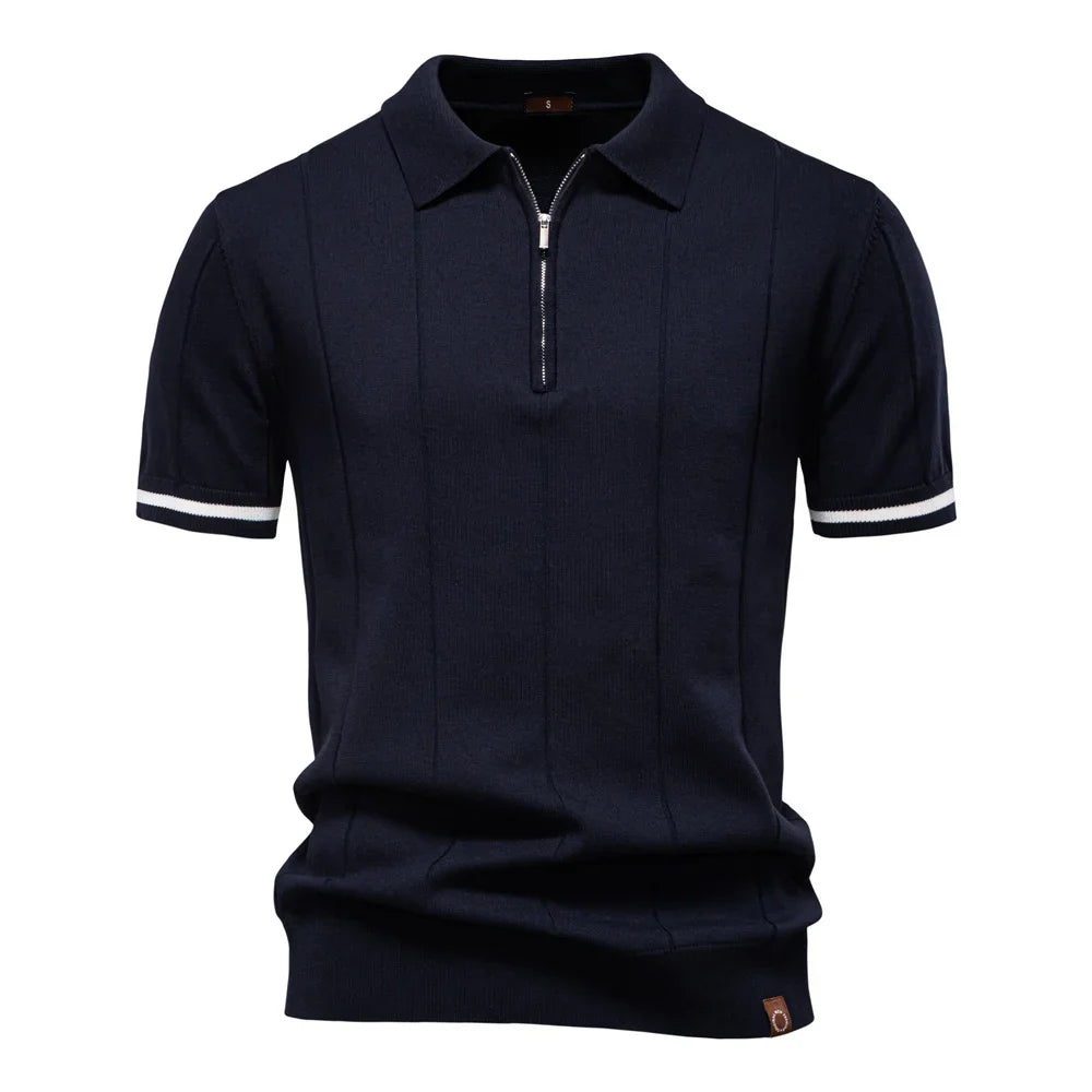 Men's Polo Shirt – Stylish Zipper Design for Athletic Comfort