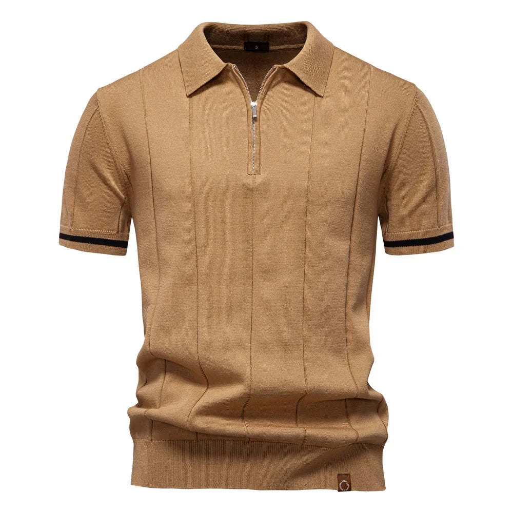 Men's Polo Shirt – Stylish Zipper Design for Athletic Comfort