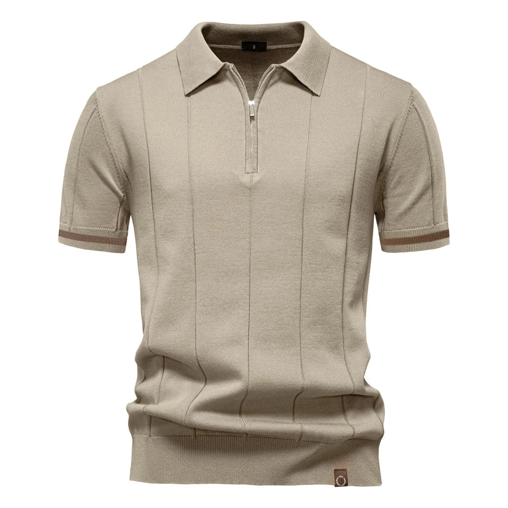 Men's Polo Shirt – Stylish Zipper Design for Athletic Comfort