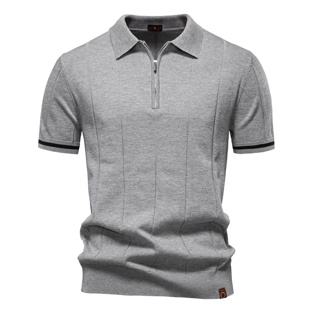 Men's Polo Shirt – Stylish Zipper Design for Athletic Comfort