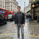Men's Straight Leg Jeans - Washed Grey Denim - Classic Five-Pocket Style
