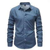 Men's Stripe Shirt – Stylish Long Sleeve Business Casual Top