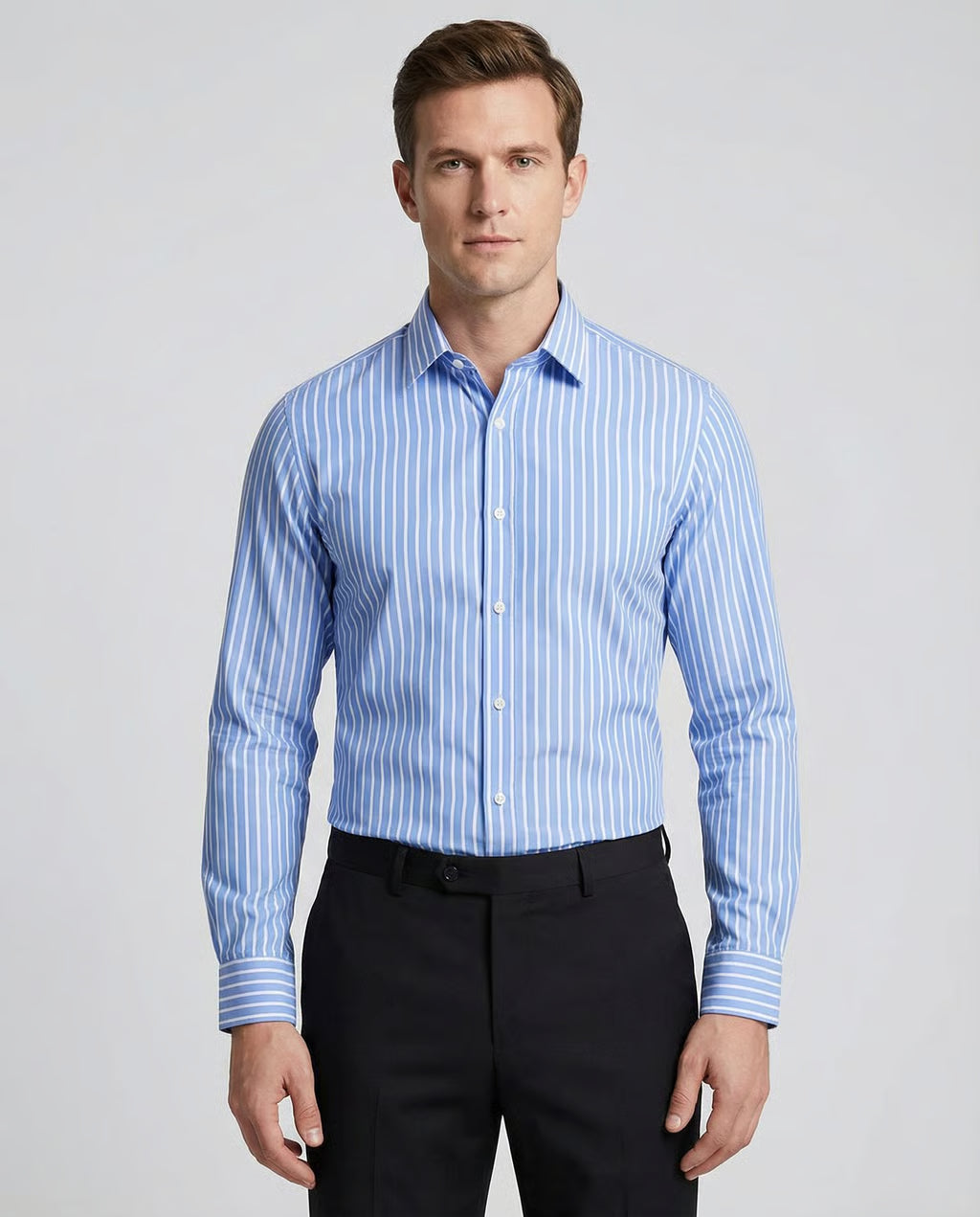 Men's Stripe Shirt – Stylish Long Sleeve Business Casual Top