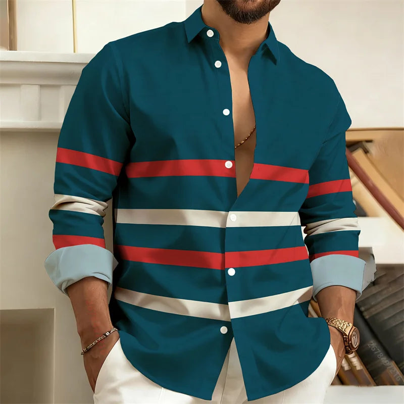 Men's Striped Casual Shirt – Stylish Outdoor Comfort