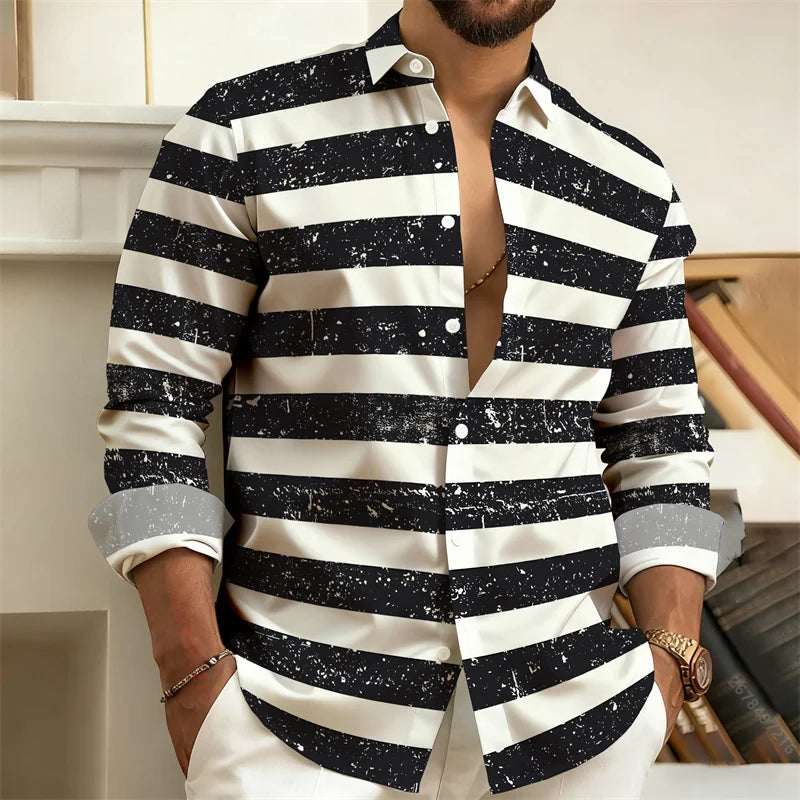 Men's Striped Casual Shirt – Stylish Outdoor Comfort