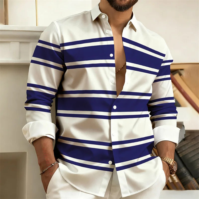 Men's Striped Casual Shirt – Stylish Outdoor Comfort
