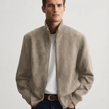 Men's Suede Jacket – Stylish Slim Fit Outerwear for Casual Business Wear