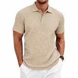Men's Textured Polo Shirt – Breathable Casual Summer Style