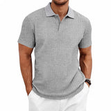 Men's Textured Polo Shirt – Breathable Casual Summer Style