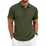 Men's Textured Polo Shirt – Breathable Casual Summer Style