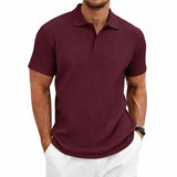 Men's Textured Polo Shirt – Breathable Casual Summer Style