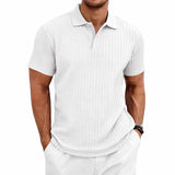 Men's Textured Polo Shirt – Breathable Casual Summer Style