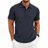 Men's Textured Polo Shirt – Breathable Casual Summer Style