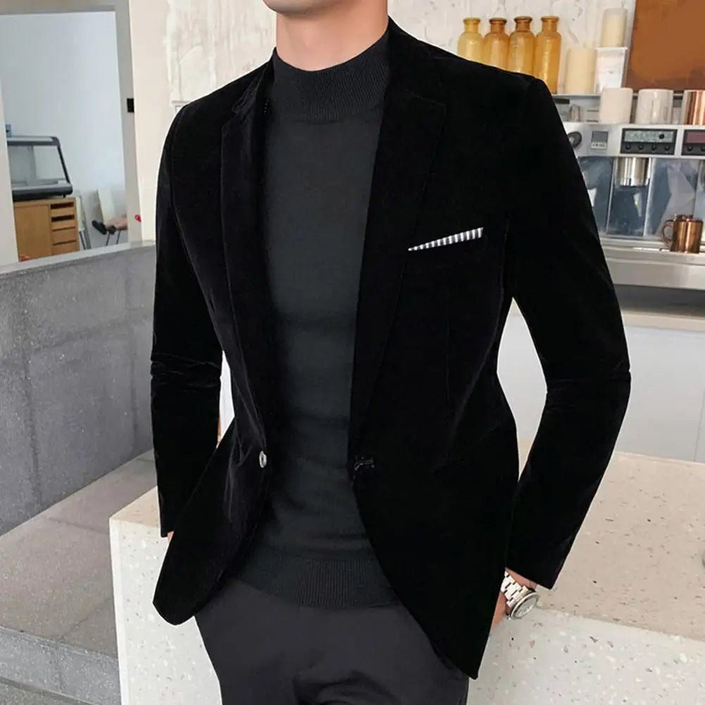 Men's Velvet Blazer – Stylish Slim Fit for Formal and Casual Occasions