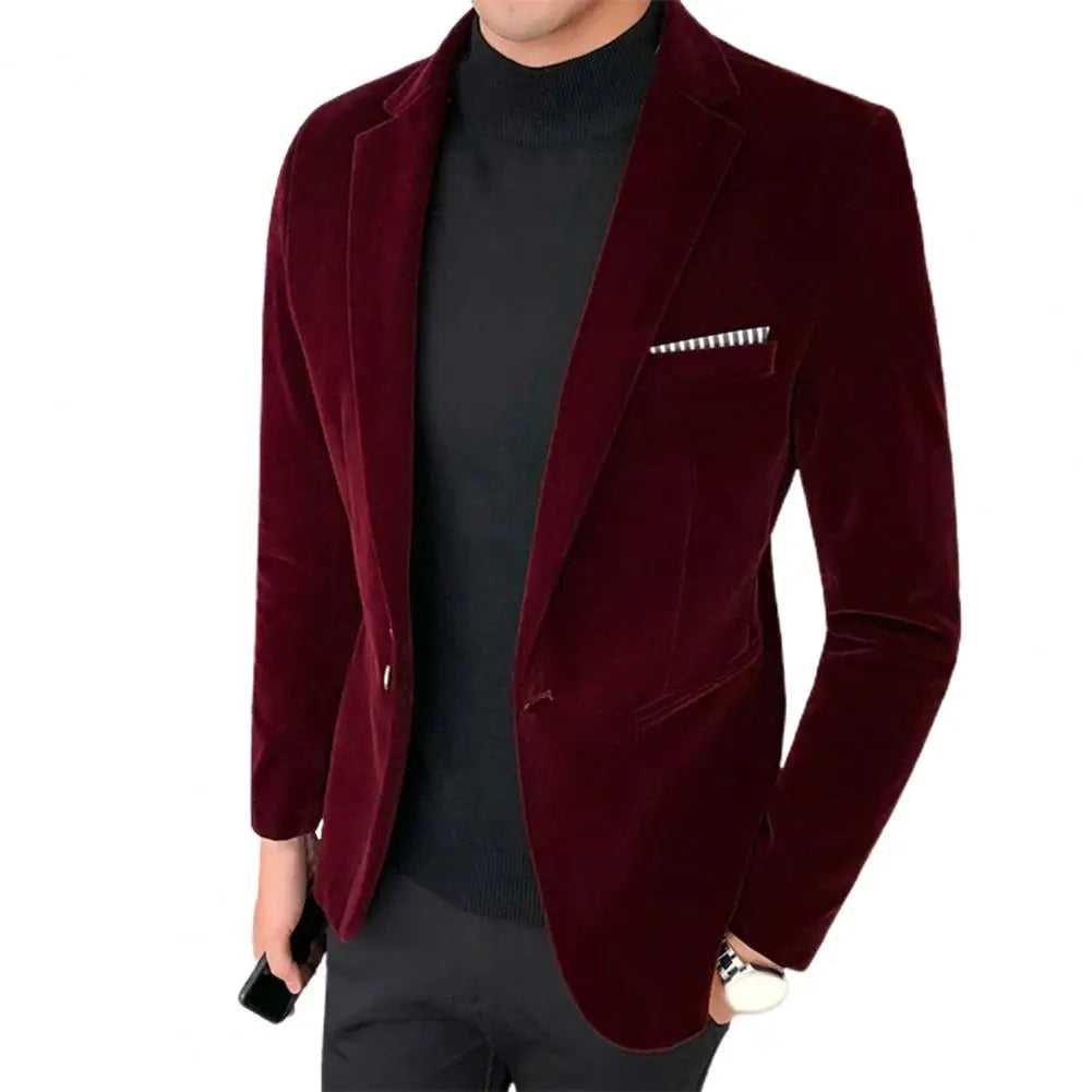 Men's Velvet Blazer – Stylish Slim Fit for Formal and Casual Occasions
