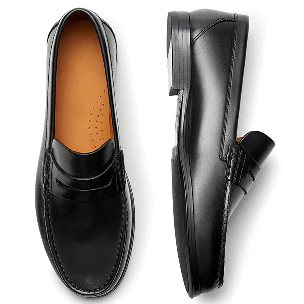 Men's Vintage Calf Leather Loafers – Breathable Slip-On Design for Casual Elegance