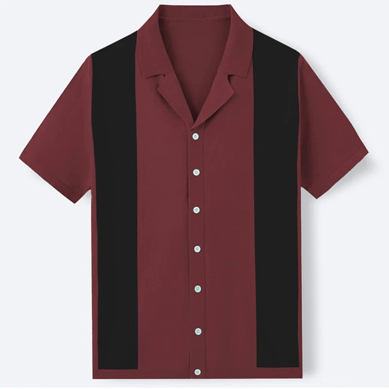 Men's Vintage Knit Polo Shirt – Stylish Breathable Casual Wear
