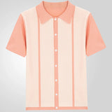 Men's Vintage Knit Polo Shirt – Stylish Breathable Casual Wear