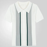 Men's Vintage Knit Polo Shirt – Stylish Breathable Casual Wear